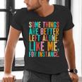 Vintage Some Things Are Better Left Alone Introverts Men's V-Neck T-Shirt
