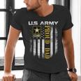 Vintage US Army Proud Dad With American Flag Men's V-Neck T-Shirt