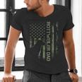 Vintage USA Camo Flag Proud Rottweiler Dad Rottie Silhouette Men's V-Neck T-Shirt