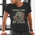 Vintage USA Flag Goldendoodle Doodle Dad Fathers Day Men Men's V-Neck T-Shirt
