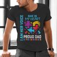I Am Her Voice She Is My Heart Autism Awareness Daughter Dad Men's V-Neck T-Shirt
