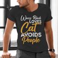 Wears Loves Cats Avoids People I Introvert Men's V-Neck T-Shirt