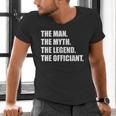 Wedding Officiant Art For Men Dad Ordained Minister Men's V-Neck T-Shirt