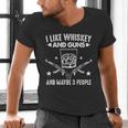 I Like Whiskey And Guns And Maybe 3 People Introvert Men's V-Neck T-Shirt I Like Whiskey And Guns And Maybe 3 People Introvert Men's V-Neck T-Shirt