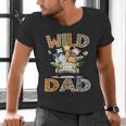 Wild Dad 1St Birthday Safari Jungle Animal Truck Men's V-Neck T-Shirt