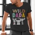 Wild Dada Zoo Theme Birthday Safari Jungle Matching Party Men's V-Neck T-Shirt