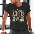 Wild About Reading Animals And Book Lovers Men's V-Neck T-Shirt