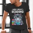Wild About Reading Book Lover Hippo Men's V-Neck T-Shirt