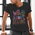Wild About Reading Books Readers Lovers Bookworm Library Day Men's V-Neck T-Shirt