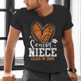 Women's Senior Niece Class Of 2026 Basketball Graduation Heart Men's V-Neck T-Shirt