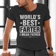 World's Best Farter I Mean Father Retro Father's Day Dad Men's V-Neck T-Shirt