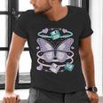 Y2K Butterfly Floppy Disk Art Digital Nostalgia Men's V-Neck T-Shirt Y2K Butterfly Floppy Disk Art Digital Nostalgia Men's V-Neck T-Shirt
