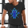 Yk2 Grunge Earthy Blue Cat With Stars Tomboy 90s Nostalgia Men's V-Neck T-Shirt Yk2 Grunge Earthy Blue Cat With Stars Tomboy 90s Nostalgia Men's V-Neck T-Shirt