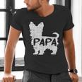 Yorkshire Terrier Papa Dog Puppy Doggie Pet Lover Yorkie Dad Men's V-Neck T-Shirt