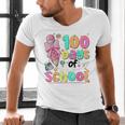 100th Day Of School Teacher Books 100 Days Of School Women Men's V-Neck T-Shirt 100th Day Of School Teacher Books 100 Days Of School Women Men's V-Neck T-Shirt