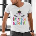 1st Grade Nailed ItShirt Unicorn Graduation Class Of 2018 Men's V-Neck T-Shirt