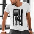 American Flag USA Patriot Boxer Dog Dad Men's V-Neck T-Shirt