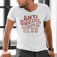 Anti Social Moms Club On Back Retro Introvert Unsociable Men's V-Neck T-Shirt Anti Social Moms Club On Back Retro Introvert Unsociable Men's V-Neck T-Shirt