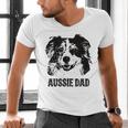 Aussie Dad Australian Shepherd Dog Dad For Men Men's V-Neck T-Shirt