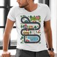 On Back Tired Dads Club Car Race Track On Dad Daddy Men's V-Neck T-Shirt