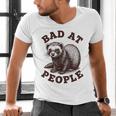 Bad At People Ferret Introvert Saying Slogan Tee Men's V-Neck T-Shirt