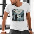 Bigfoot Sasquatch & Loch Ness Monster Introvert Bruh Men's V-Neck T-Shirt