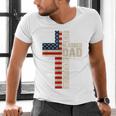 Blessed Dad Christian From Daughter Son Jesus Patriotic Men's V-Neck T-Shirt