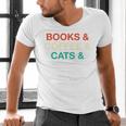 Books Coffee Cats Social Justice Men's V-Neck T-Shirt