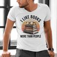 I Like Books More Than People Glasses Men's V-Neck T-Shirt