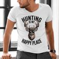 Camo Deer Hunting Is My Happy Place Dad Hunter Men's V-Neck T-Shirt