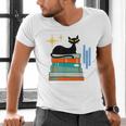 Cat And Books Retro Midcentury Mid Century Aesthetic Men's V-Neck T-Shirt Cat And Books Retro Midcentury Mid Century Aesthetic Men's V-Neck T-Shirt