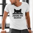 Cat For Cat Lover Mom Dad Cat Judging You Silently Men's V-Neck T-Shirt