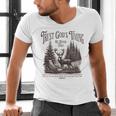 Christian Jesus Bible Verse Deer Elk Buck Hunting Dad Hunter Men's V-Neck T-Shirt