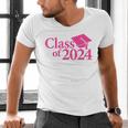 Class Of 2024 Pink For Girls And Women Graduation Men's V-Neck T-Shirt