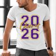 Class Of 2026 Graduation Varsity Purple And Yellow Letters Men's V-Neck T-Shirt