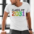 Class Of 2031 Pre-K -12th Grade Hand Prints Space Graduation Men's V-Neck T-Shirt