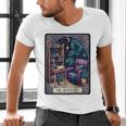 Color Graphic The Introvert Tarot Card Raglan Baseball Tee Men's V-Neck T-Shirt
