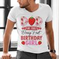 Dad Of The Berry First Birthday Girl Sweet Strawberry Men's V-Neck T-Shirt Dad Of The Berry First Birthday Girl Sweet Strawberry Men's V-Neck T-Shirt