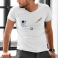 Dad Of The Birthday Boy Space Astronaut Birthday Family Men's V-Neck T-Shirt