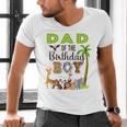 Dad Of The Birthday Boy Wild Zoo Theme Safari Party Men's V-Neck T-Shirt