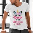 Dad Of The Birthday Girl Family Matching Unicorn Birthday Men's V-Neck T-Shirt
