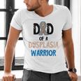 Dad Of A Hip Dysplasia Warrior Beige Blue Hip Dysplasia Men's V-Neck T-Shirt