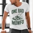 Dad Lawn Mowing One Bad Mowfo Mower Dad Gardening Men's V-Neck T-Shirt