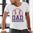 Dad Of Rookie 1st Birthday Baseball Theme Matching Party Men's V-Neck T-Shirt