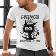 Dad Threenager Dad Daddy Of A Threenager Men's V-Neck T-Shirt Dad Threenager Dad Daddy Of A Threenager Men's V-Neck T-Shirt