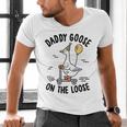 Daddy Goose On The Loose Birthday Matching Family Men's V-Neck T-Shirt Daddy Goose On The Loose Birthday Matching Family Men's V-Neck T-Shirt