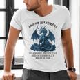 Dads Are Like Dragons Legendary Protective Fatherhood Men's V-Neck T-Shirt Dads Are Like Dragons Legendary Protective Fatherhood Men's V-Neck T-Shirt