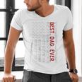 Distressed US American Flag Father Shirt Best Dad Ever Men's V-Neck T-Shirt