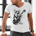 Dog Guitarist Guitar Pembroke Welsh Corgi Dad Mom Men's V-Neck T-Shirt