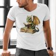 Dragon Bookworm Reading Book Graphic Men's V-Neck T-Shirt Dragon Bookworm Reading Book Graphic Men's V-Neck T-Shirt